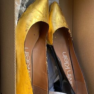 Calvin Klein pure gold leaf shoes. One of a kind in the